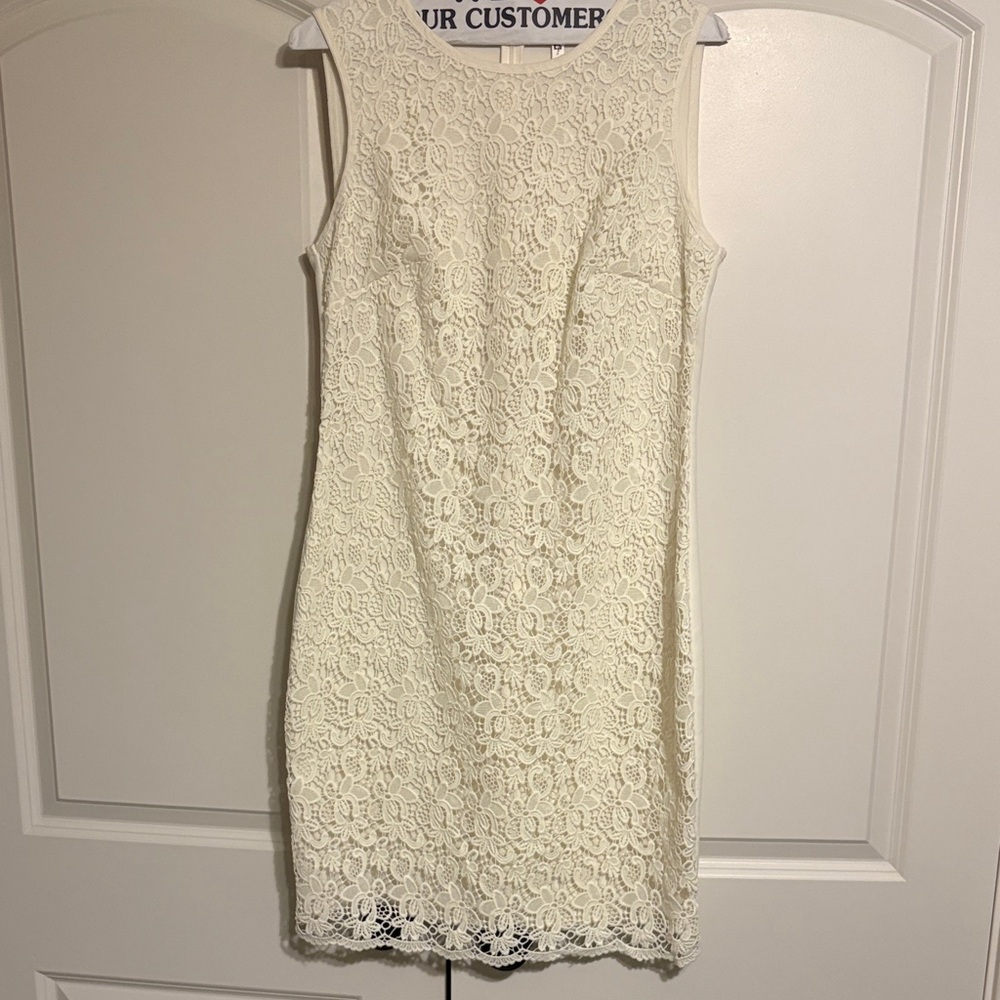Calvin Klein Collection Cream Lace Mini Dress